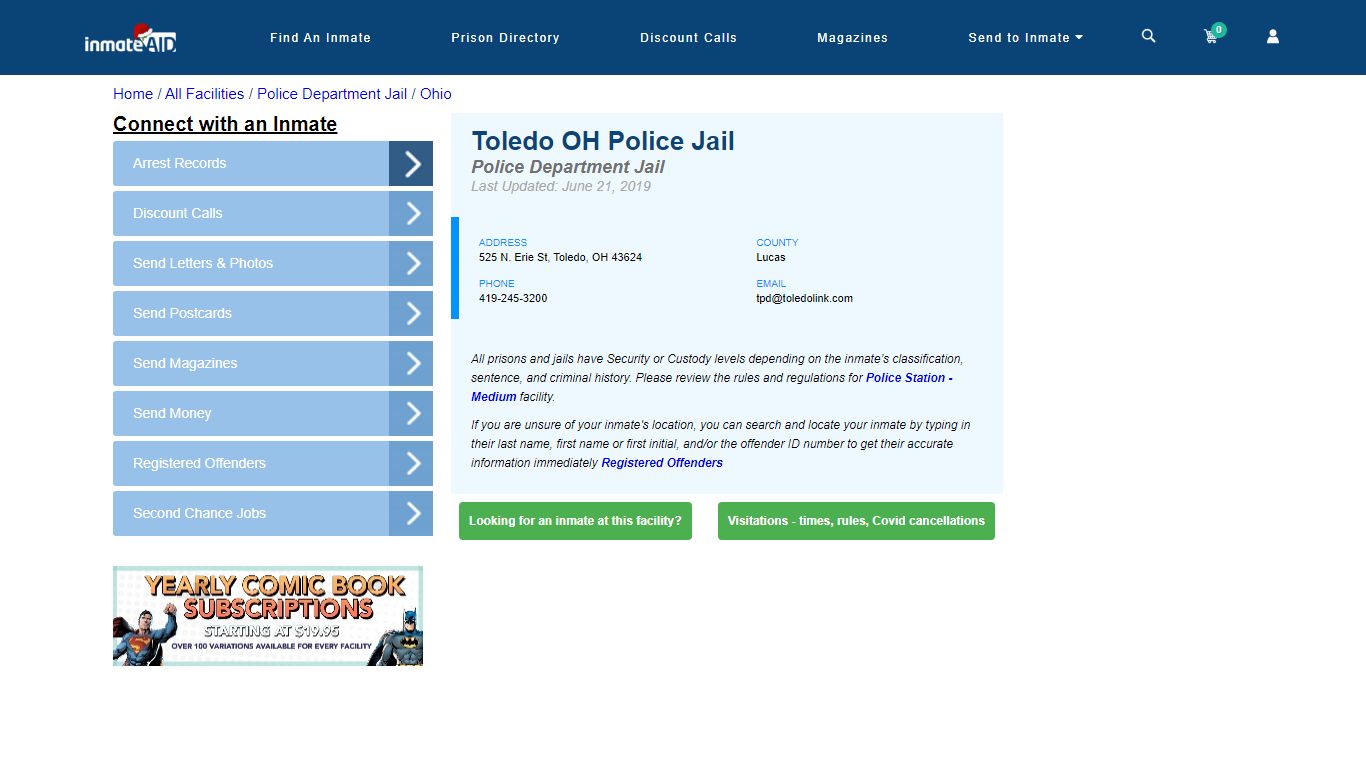 Toledo OH Police Jail & Inmate Search - Toledo, OH